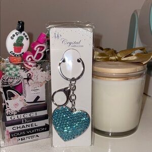 NEW!! Blue🩵🩵Crystal Heart Purse Charm/ Keychain
